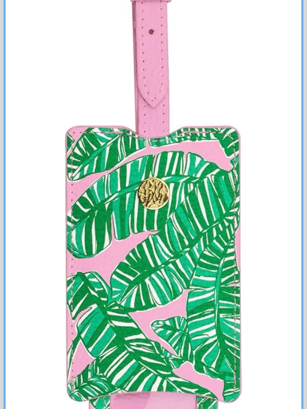 Lilly Pulitzer Pink & Green Banana Leaf Luggage Tag